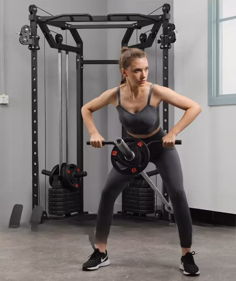 Home Gym Fitness Commercial Multi-Functional Trainer Cable Crossover Squat Power Rack Training All in One Trainer Gym Smith Machine Gym Equipment