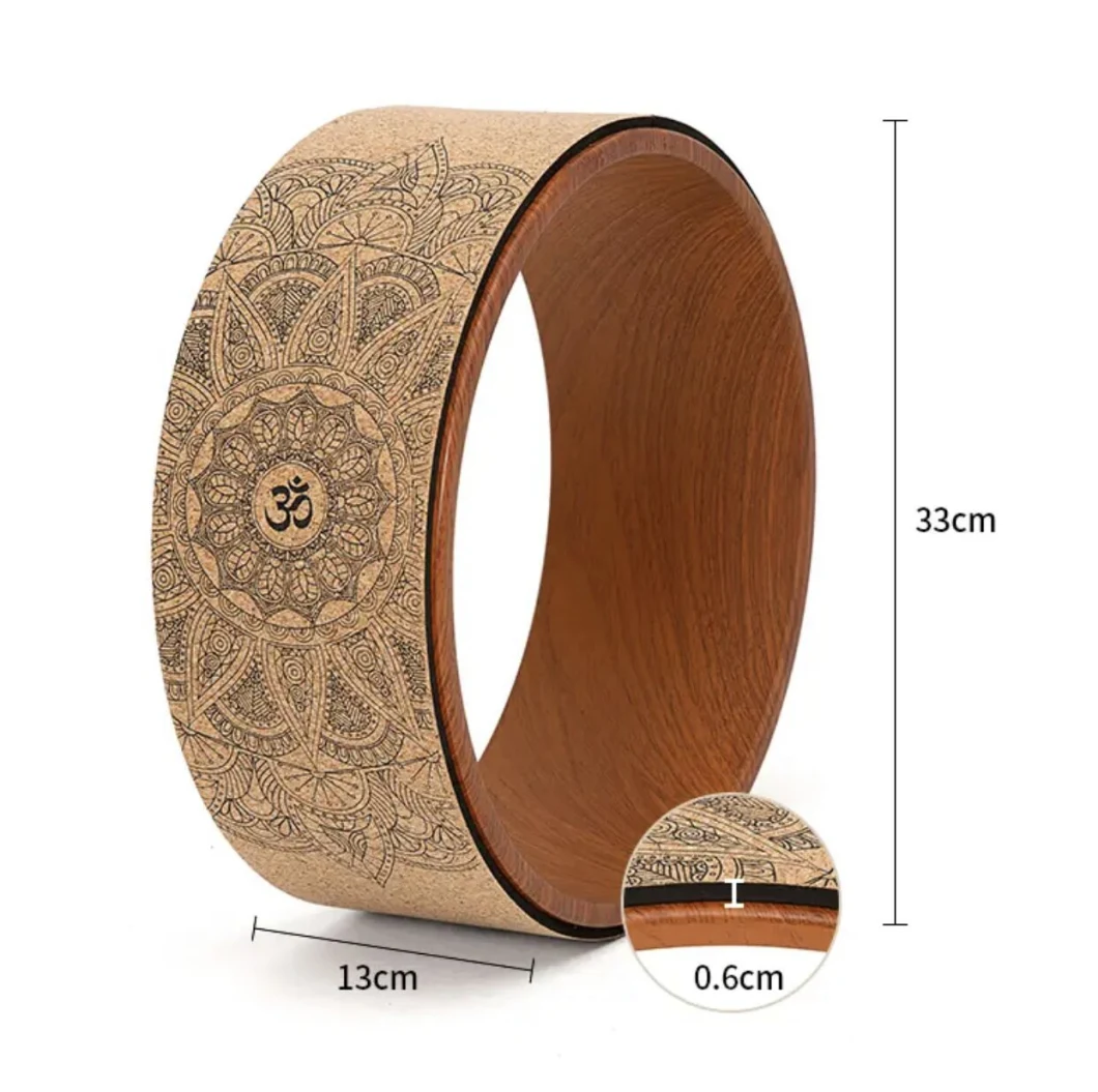 PVC Blue Eco Cork Natural Yoga Wheel