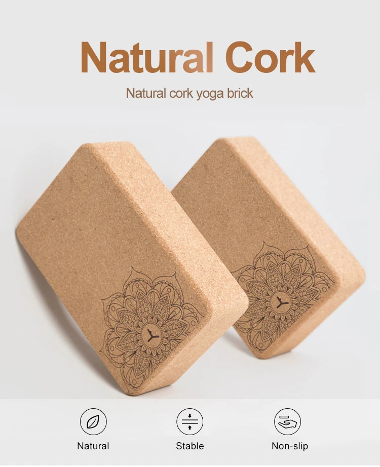 Real 2020 Custom Gym Fitness Sport Eco Cork Yoga Block Cork Yoga Brick